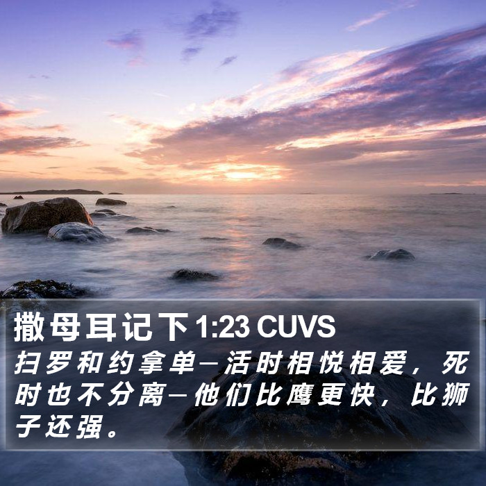 撒 母 耳 记 下 1:23 CUVS Bible Study