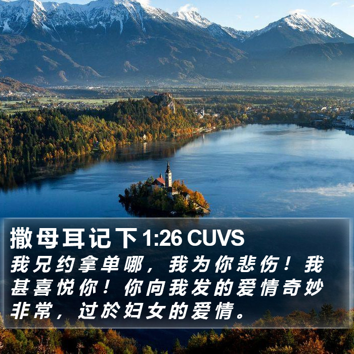 撒 母 耳 记 下 1:26 CUVS Bible Study