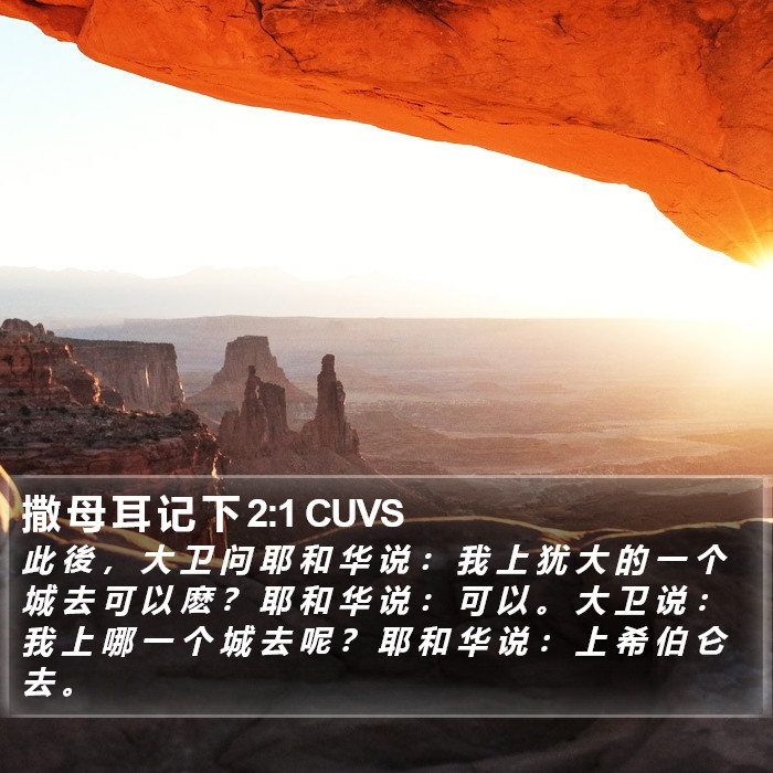 撒 母 耳 记 下 2:1 CUVS Bible Study