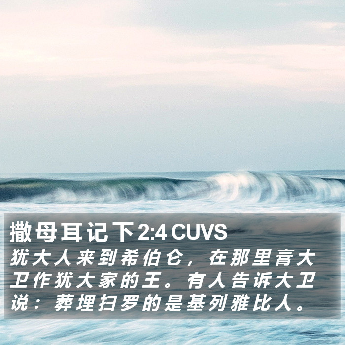 撒 母 耳 记 下 2:4 CUVS Bible Study