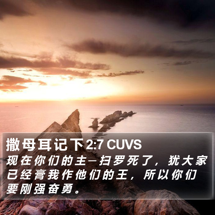 撒 母 耳 记 下 2:7 CUVS Bible Study
