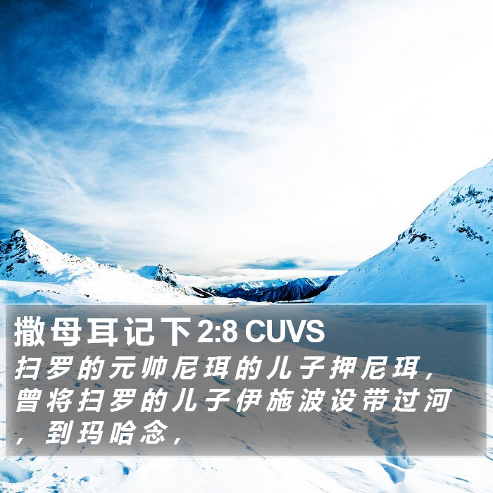 撒 母 耳 记 下 2:8 CUVS Bible Study