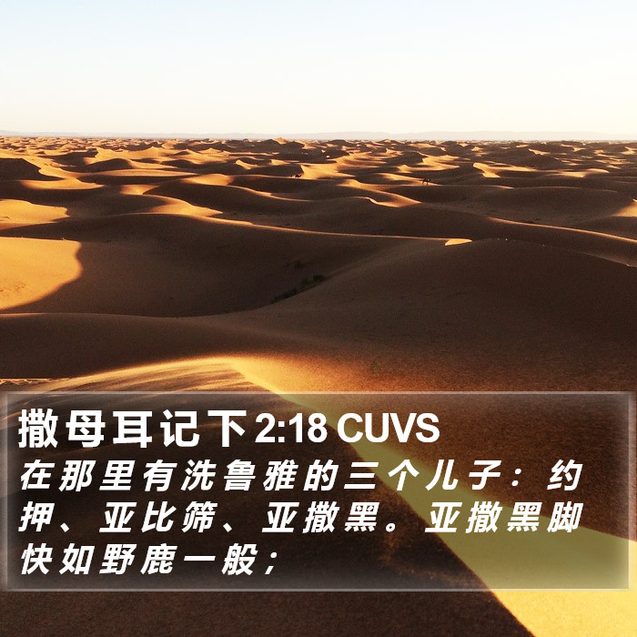 撒 母 耳 记 下 2:18 CUVS Bible Study