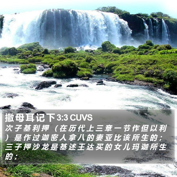 撒 母 耳 记 下 3:3 CUVS Bible Study