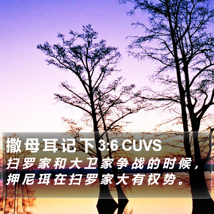 撒 母 耳 记 下 3:6 CUVS Bible Study