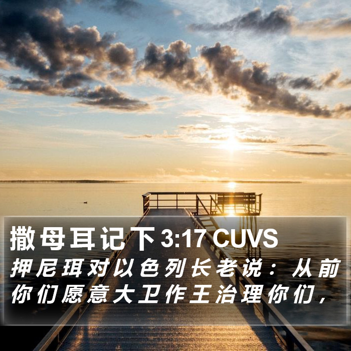 撒 母 耳 记 下 3:17 CUVS Bible Study