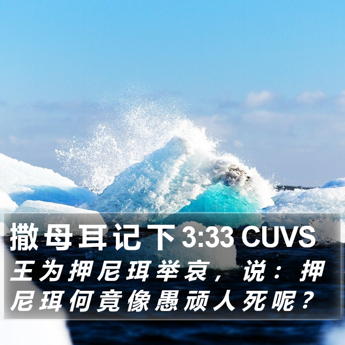 撒 母 耳 记 下 3:33 CUVS Bible Study