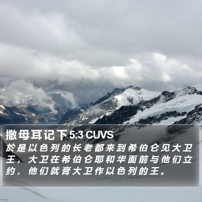 撒 母 耳 记 下 5:3 CUVS Bible Study