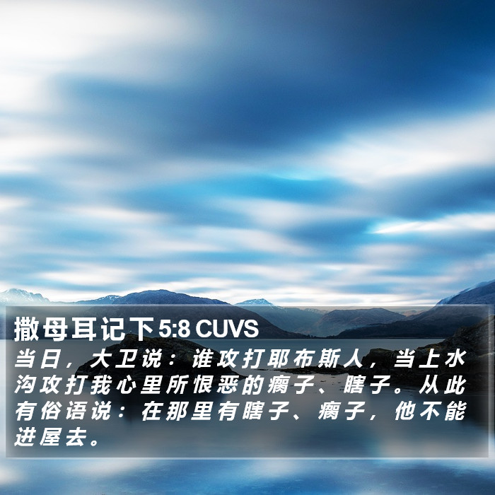 撒 母 耳 记 下 5:8 CUVS Bible Study