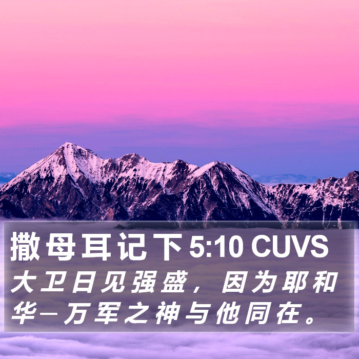 撒 母 耳 记 下 5:10 CUVS Bible Study