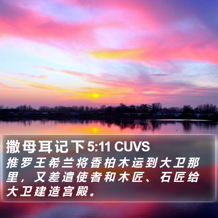 撒 母 耳 记 下 5:11 CUVS Bible Study