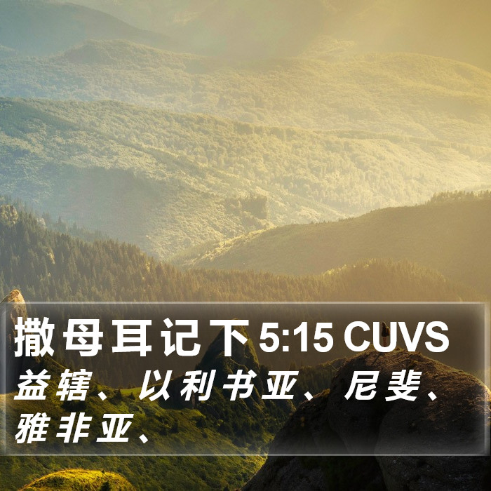 撒 母 耳 记 下 5:15 CUVS Bible Study