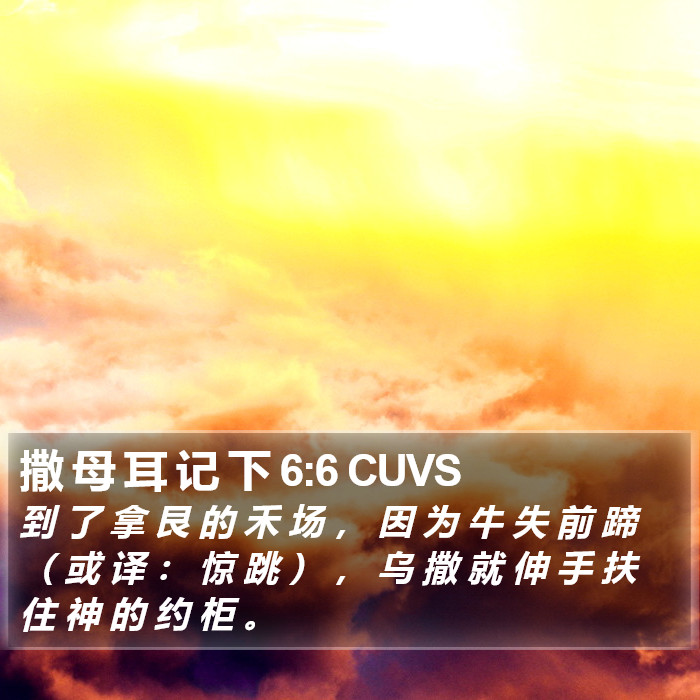 撒 母 耳 记 下 6:6 CUVS Bible Study