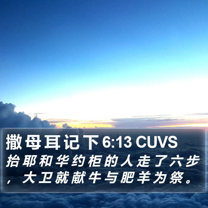 撒 母 耳 记 下 6:13 CUVS Bible Study