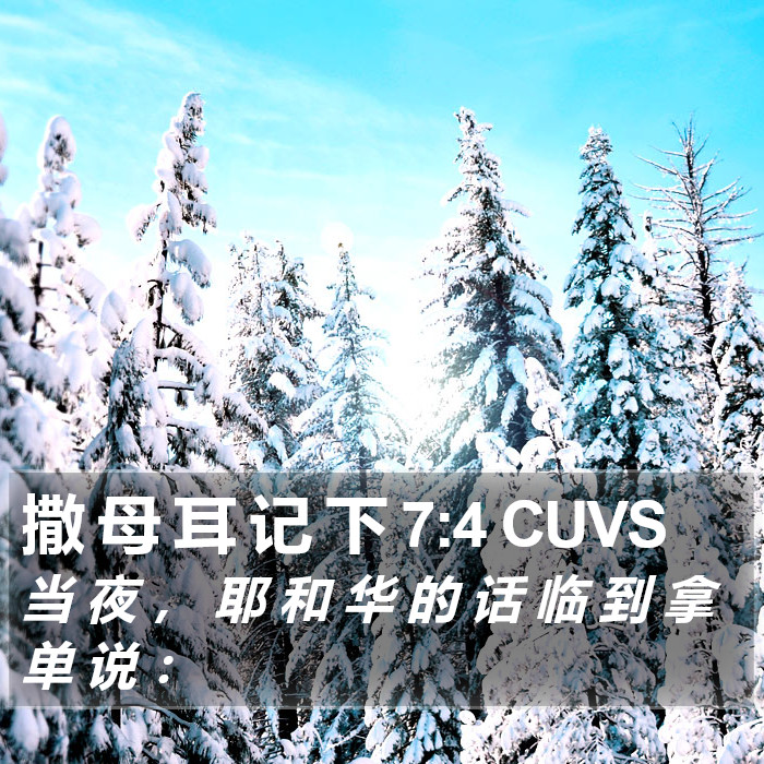 撒 母 耳 记 下 7:4 CUVS Bible Study