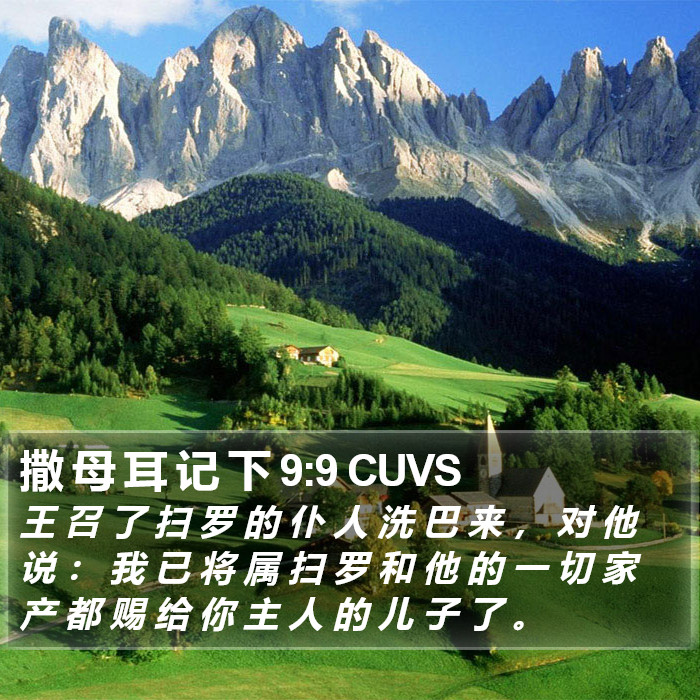 撒 母 耳 记 下 9:9 CUVS Bible Study