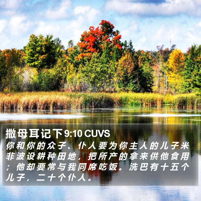 撒 母 耳 记 下 9:10 CUVS Bible Study