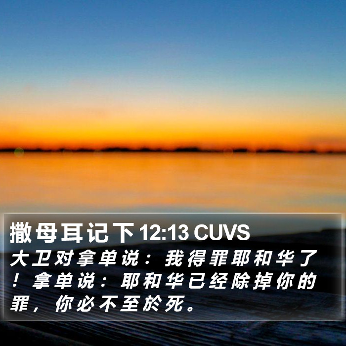 撒 母 耳 记 下 12:13 CUVS Bible Study