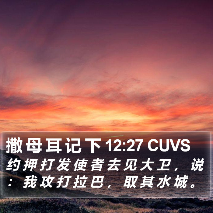 撒 母 耳 记 下 12:27 CUVS Bible Study