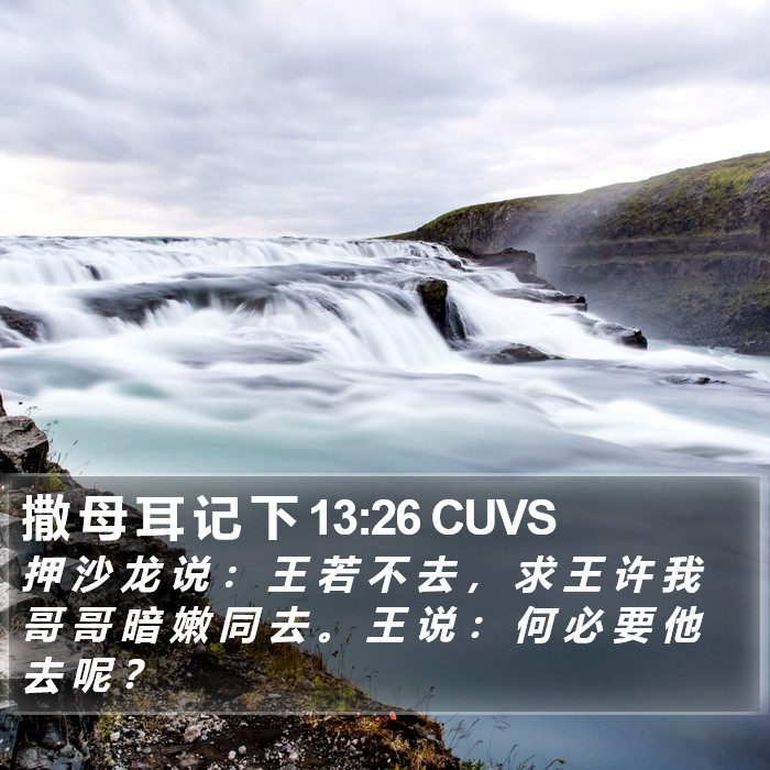 撒 母 耳 记 下 13:26 CUVS Bible Study