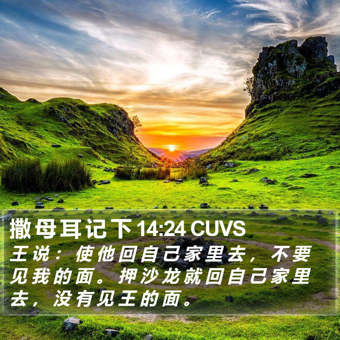 撒 母 耳 记 下 14:24 CUVS Bible Study