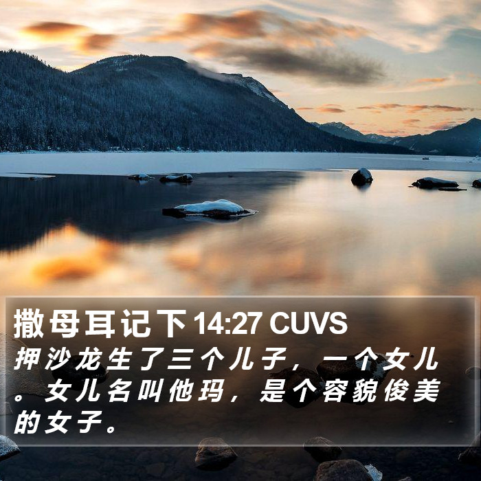 撒 母 耳 记 下 14:27 CUVS Bible Study