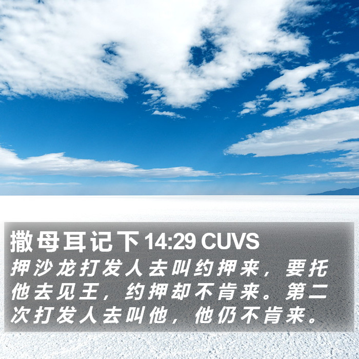 撒 母 耳 记 下 14:29 CUVS Bible Study