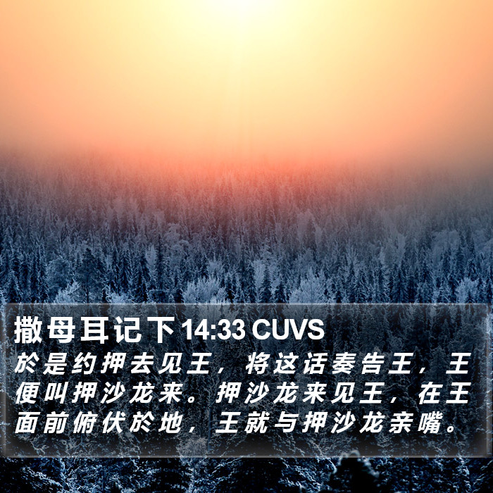 撒 母 耳 记 下 14:33 CUVS Bible Study