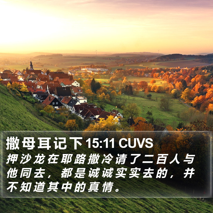 撒 母 耳 记 下 15:11 CUVS Bible Study