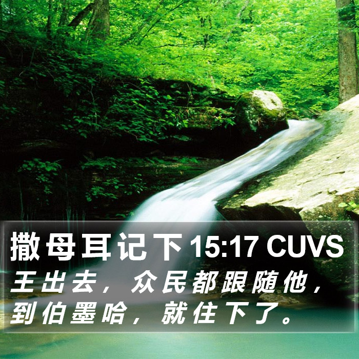 撒 母 耳 记 下 15:17 CUVS Bible Study
