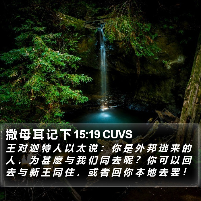 撒 母 耳 记 下 15:19 CUVS Bible Study