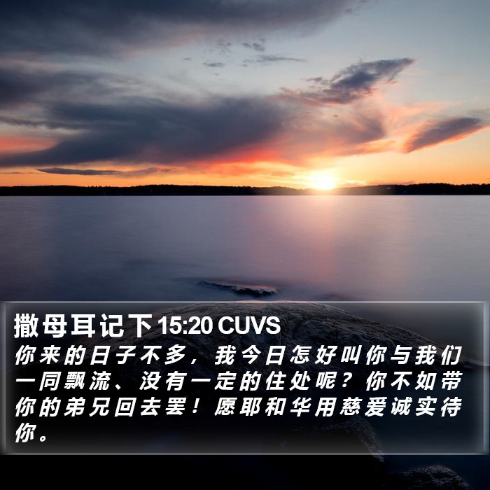 撒 母 耳 记 下 15:20 CUVS Bible Study