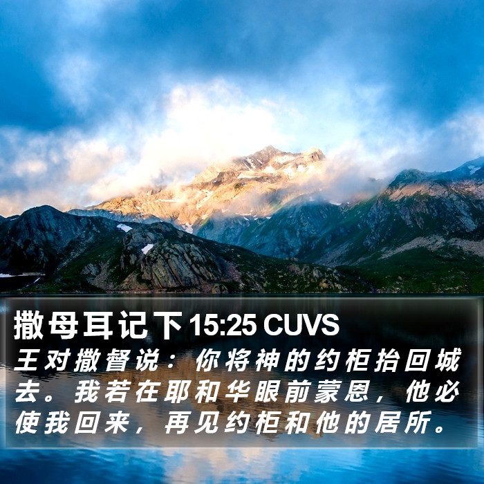 撒 母 耳 记 下 15:25 CUVS Bible Study