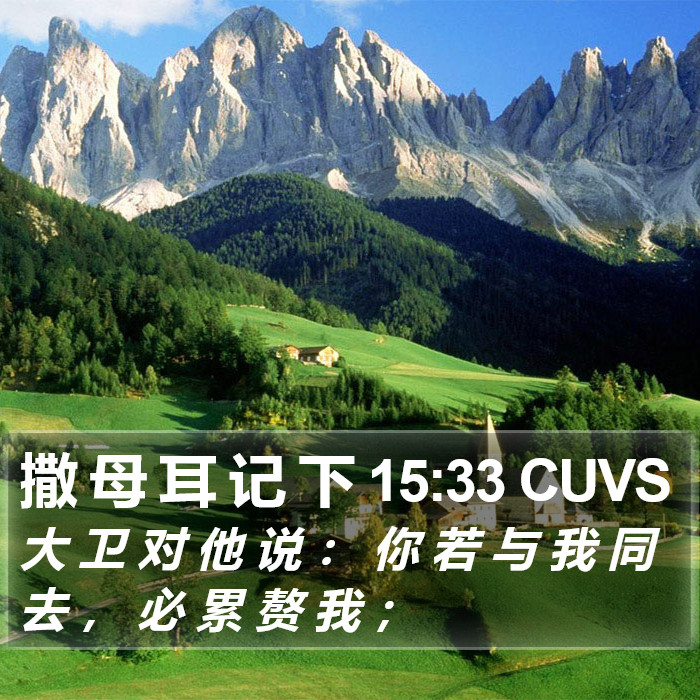 撒 母 耳 记 下 15:33 CUVS Bible Study