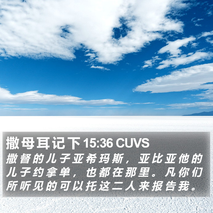撒 母 耳 记 下 15:36 CUVS Bible Study