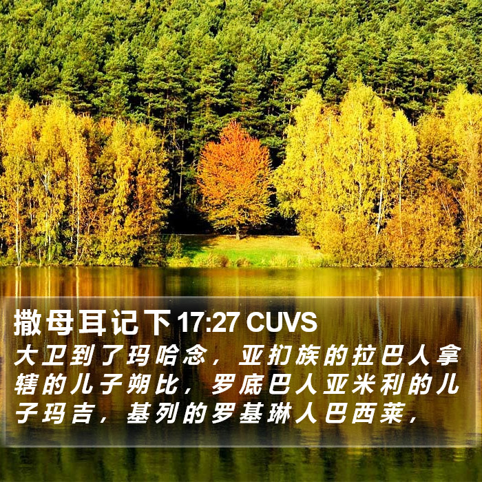 撒 母 耳 记 下 17:27 CUVS Bible Study
