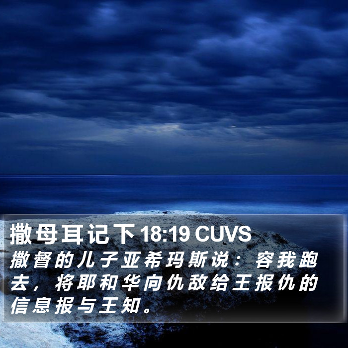 撒 母 耳 记 下 18:19 CUVS Bible Study