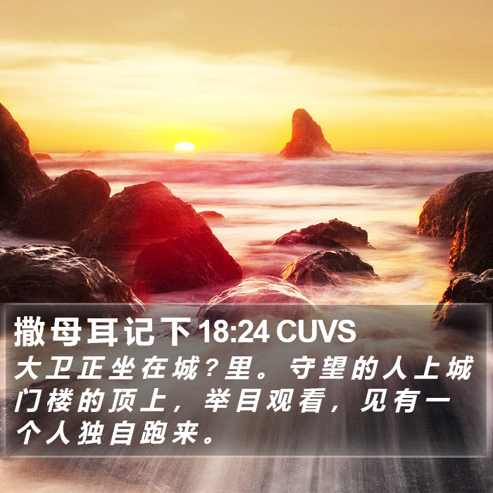 撒 母 耳 记 下 18:24 CUVS Bible Study