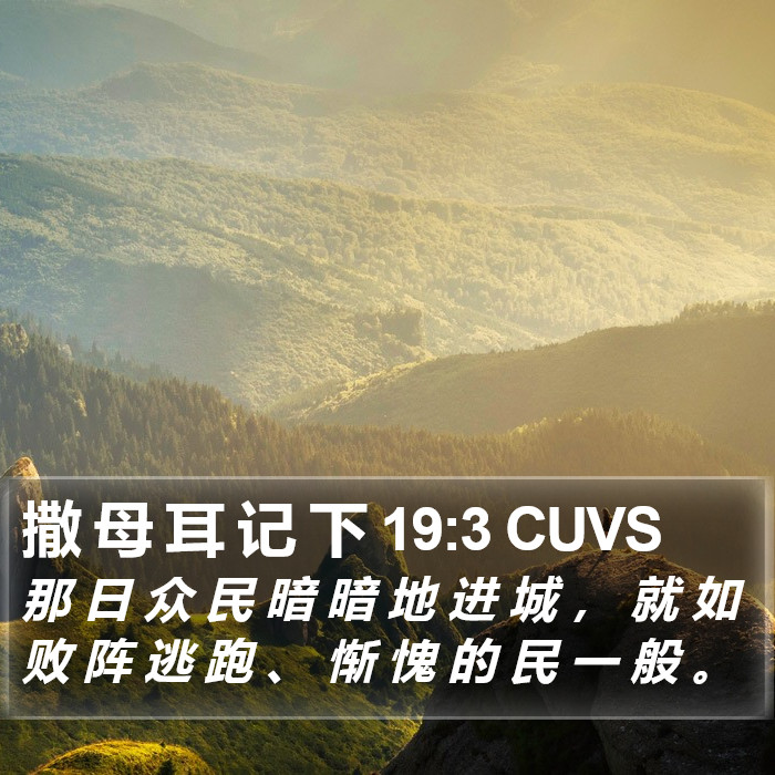 撒 母 耳 记 下 19:3 CUVS Bible Study