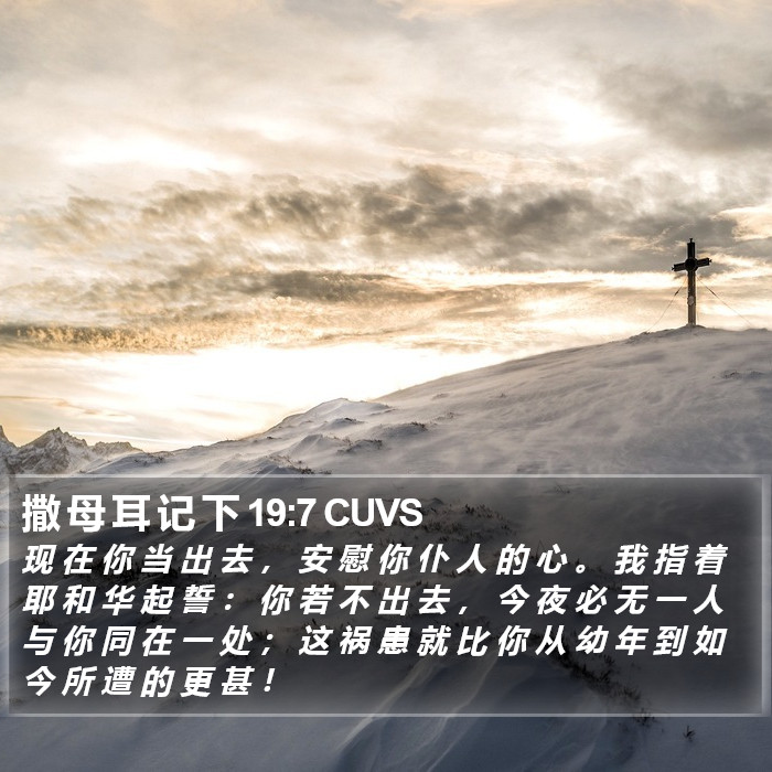 撒 母 耳 记 下 19:7 CUVS Bible Study