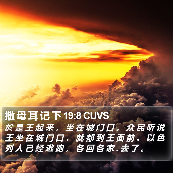 撒 母 耳 记 下 19:8 CUVS Bible Study