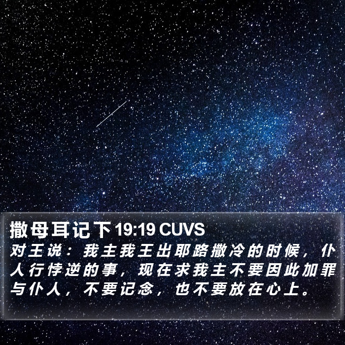 撒 母 耳 记 下 19:19 CUVS Bible Study