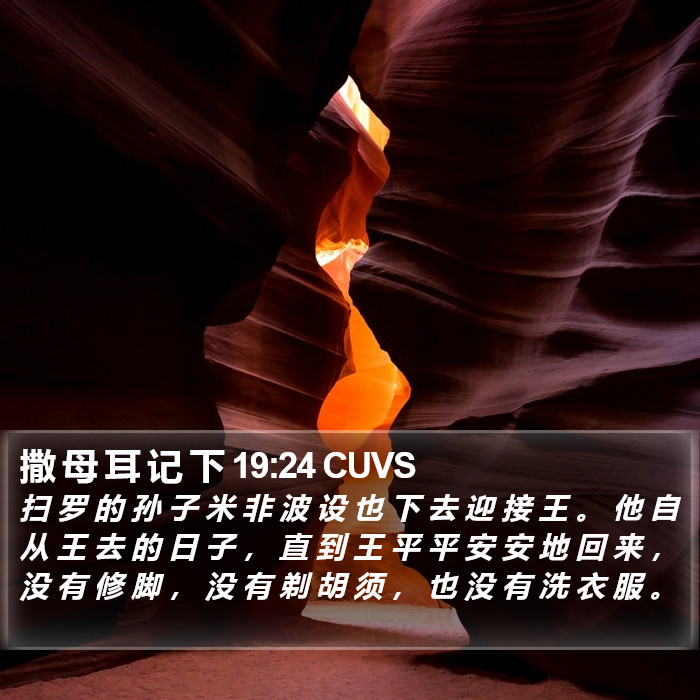 撒 母 耳 记 下 19:24 CUVS Bible Study