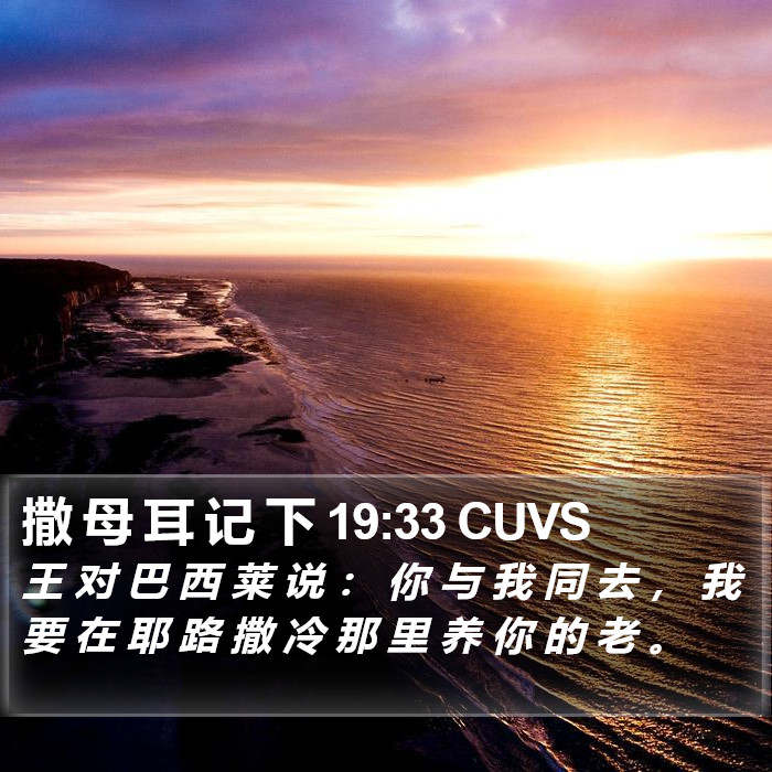 撒 母 耳 记 下 19:33 CUVS Bible Study