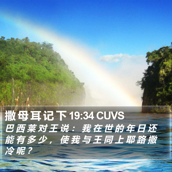 撒 母 耳 记 下 19:34 CUVS Bible Study