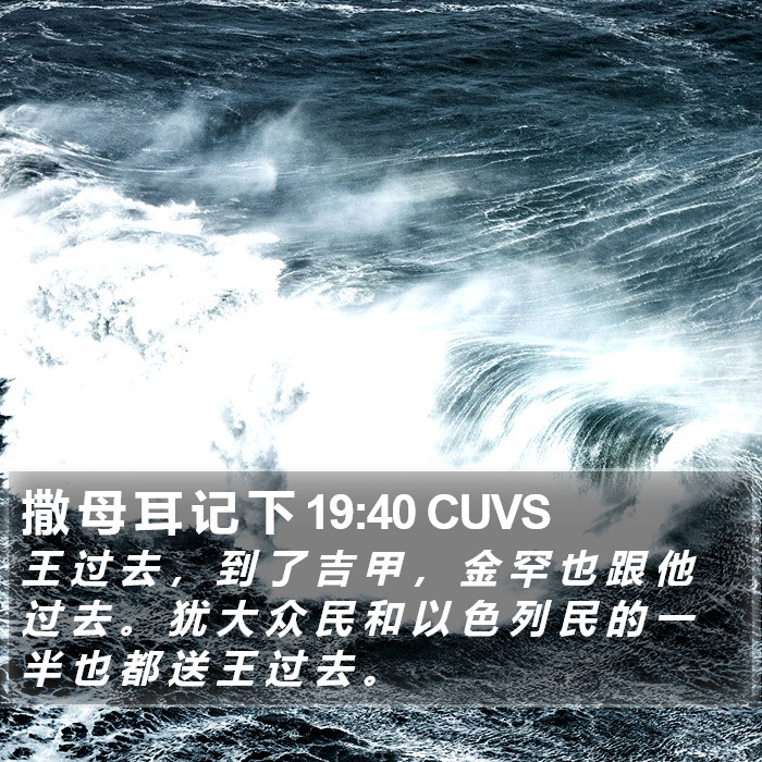 撒 母 耳 记 下 19:40 CUVS Bible Study