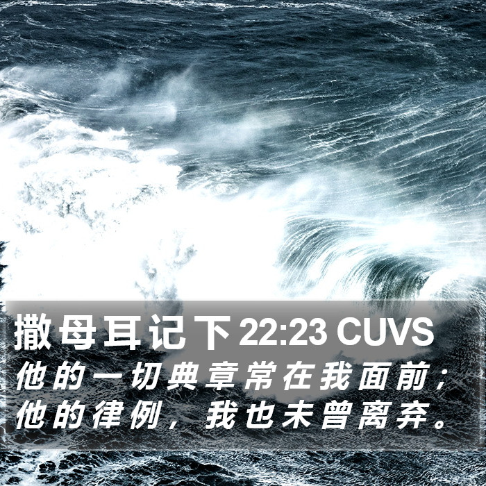 撒 母 耳 记 下 22:23 CUVS Bible Study