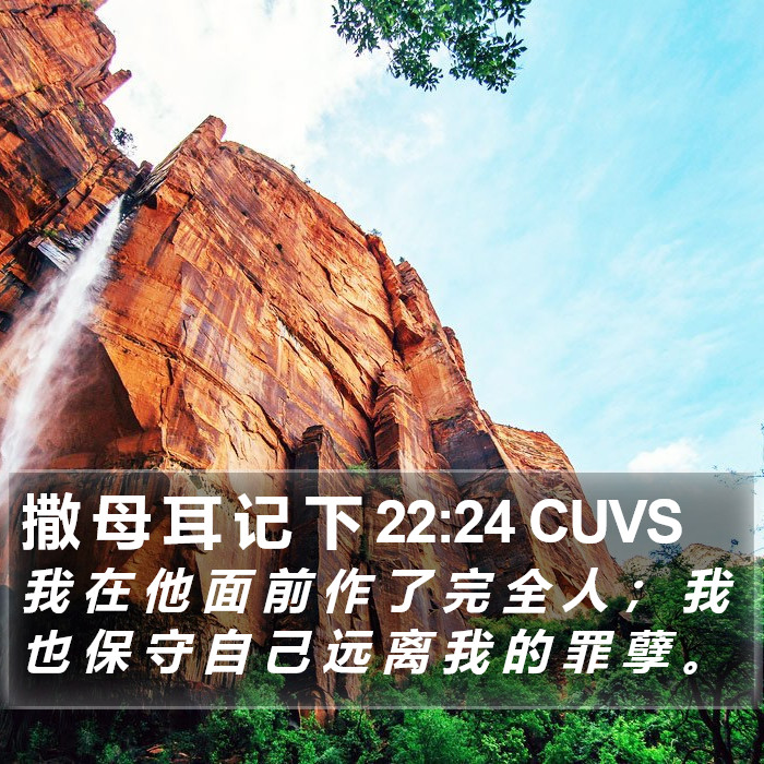 撒 母 耳 记 下 22:24 CUVS Bible Study