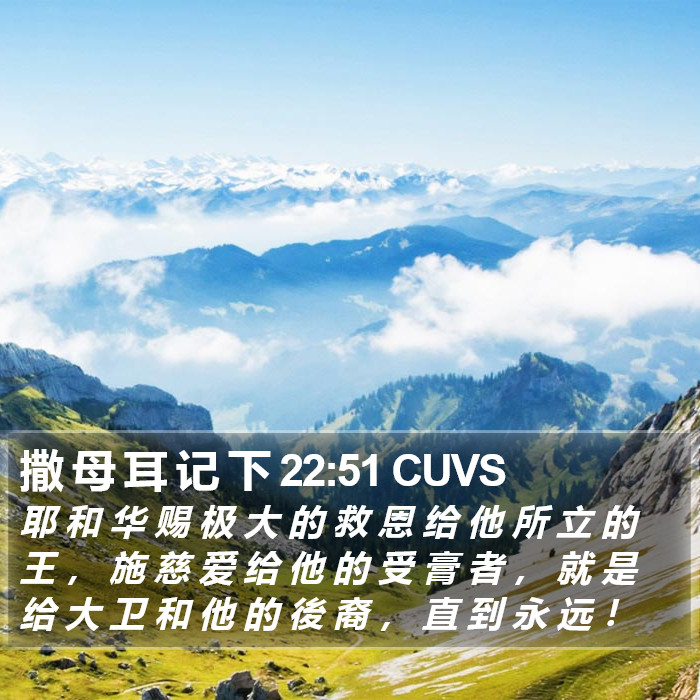 撒 母 耳 记 下 22:51 CUVS Bible Study