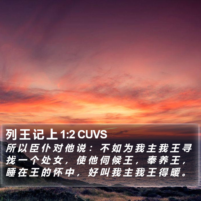 列 王 记 上 1:2 CUVS Bible Study